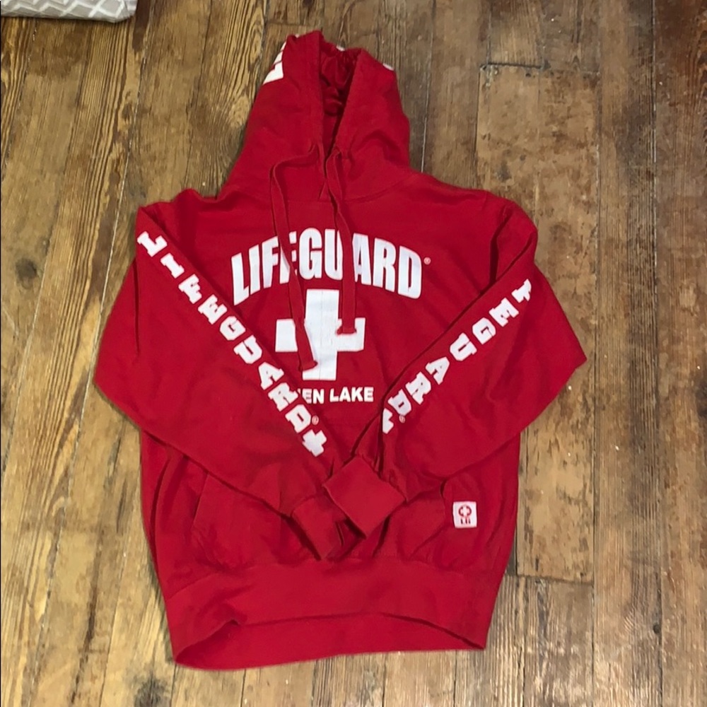 red darien lake lifeguard hoodie